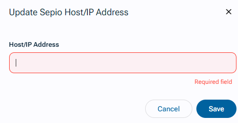 Update Sepio Host/IP Address